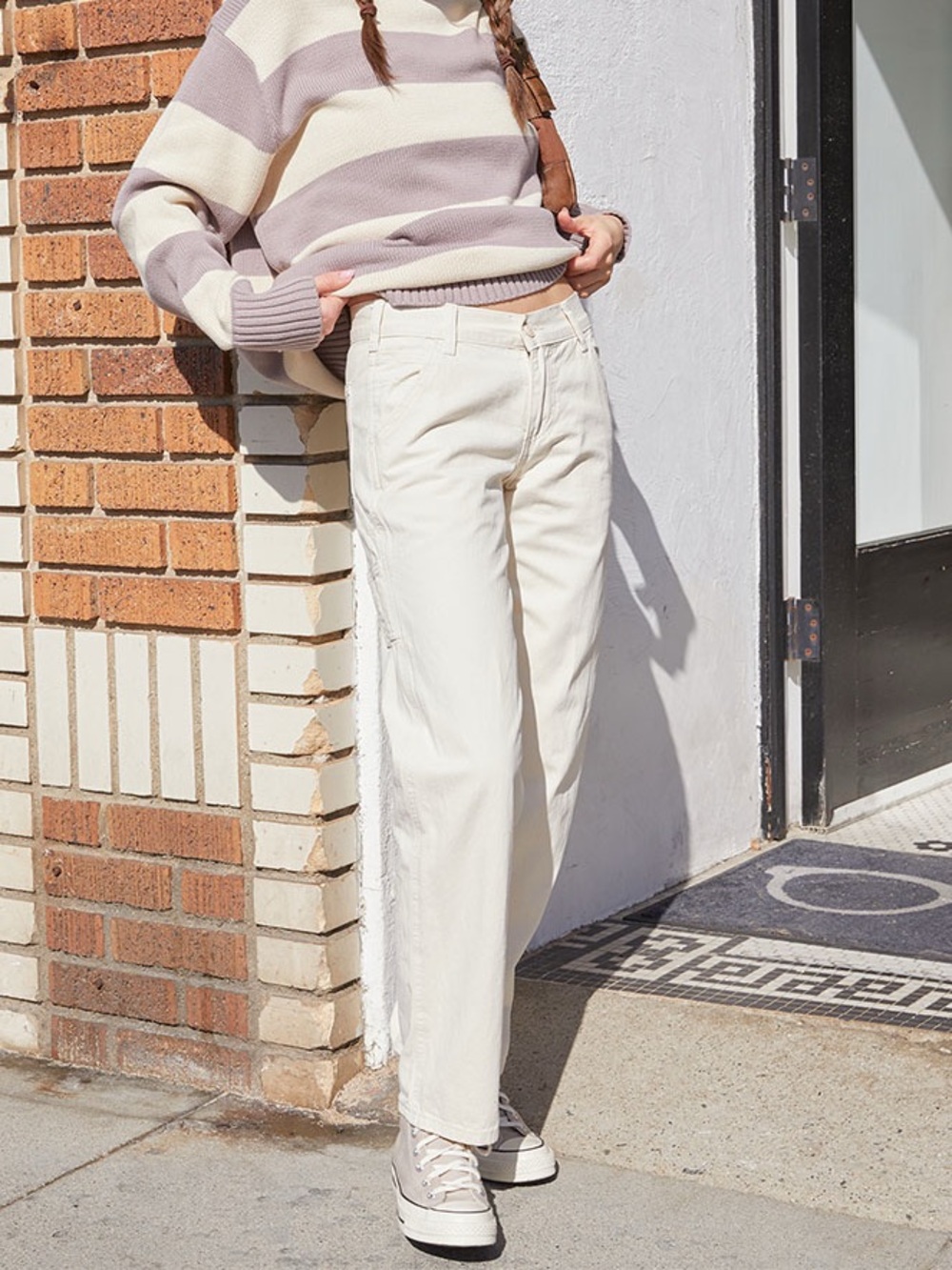 Pacsun Off White Low Rise Utility Pants Size M